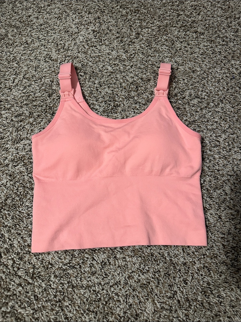Pink Seamless Crop Maternity Tank Top